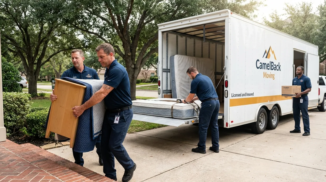 Crew loading residential truck for cross-state move from Nettleton, MS