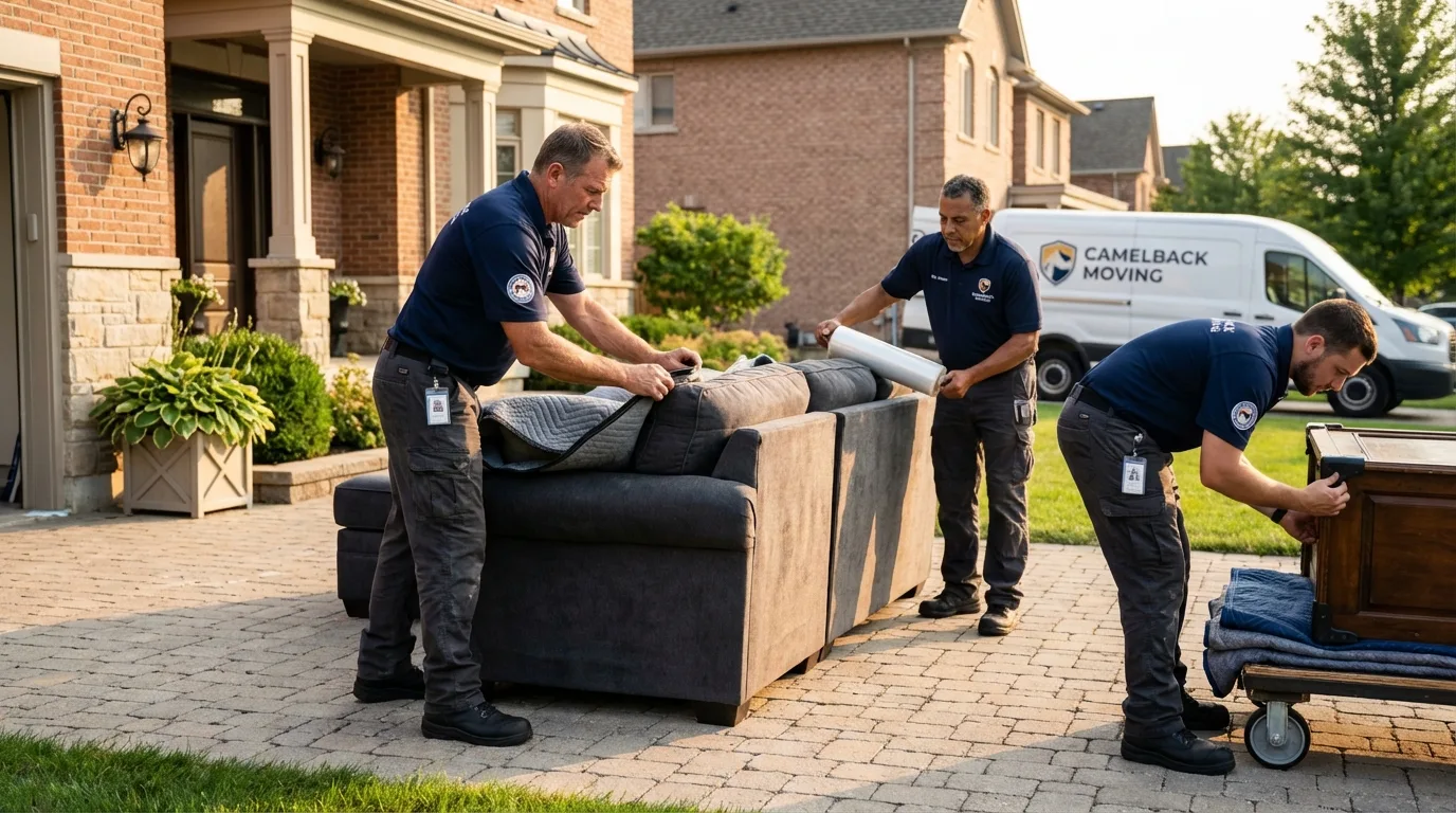 Large estate moving crew wrapping furniture in Nettleton, MS